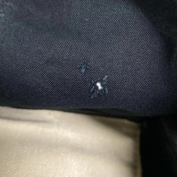 Auth BALENCIAGA Navy Medium Cabas 581292 Cream Black Canvas Leather - Tote Bag - Picture 15 of 16